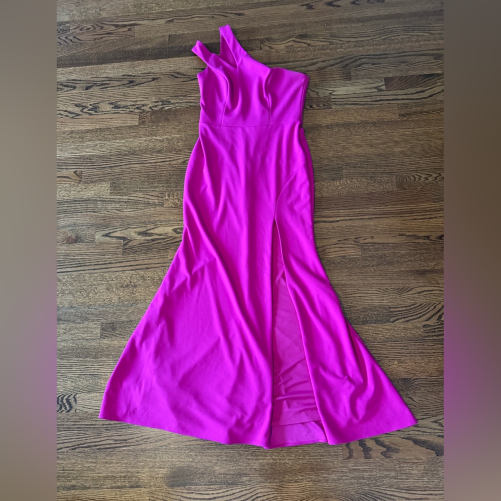 Fuschia Xscape one shoulder gown